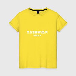 Футболка хлопковая женская ZASHKVAR WEAR, цвет: желтый