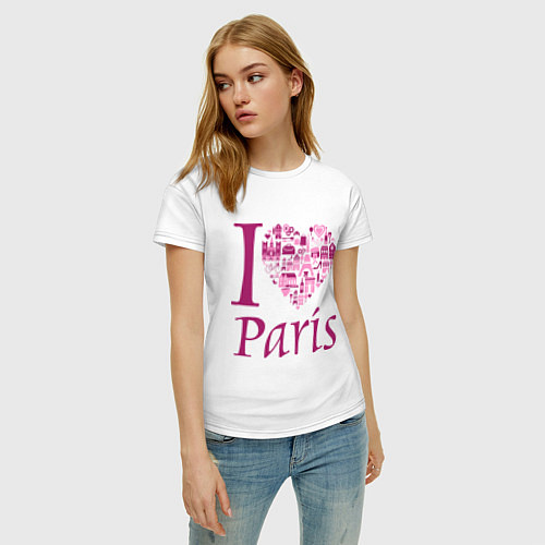Женская футболка I love Paris / Белый – фото 3