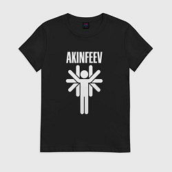 Футболка хлопковая женская Akinfeev Man, цвет: черный