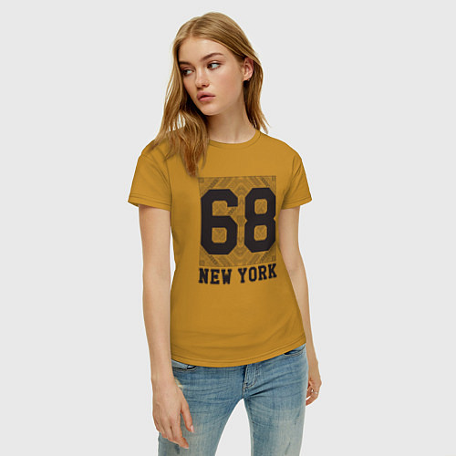 Женская футболка New York 68 / Горчичный – фото 3