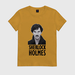 Футболка хлопковая женская Sherlock Holmes, цвет: горчичный
