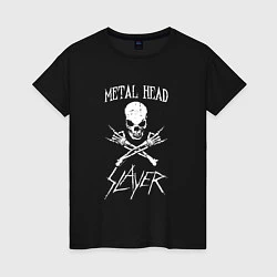 Футболка хлопковая женская Metal Head: Slayer, цвет: черный