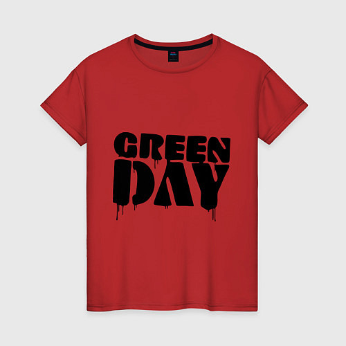 Женская футболка Greeen Day: spray style / Красный – фото 1
