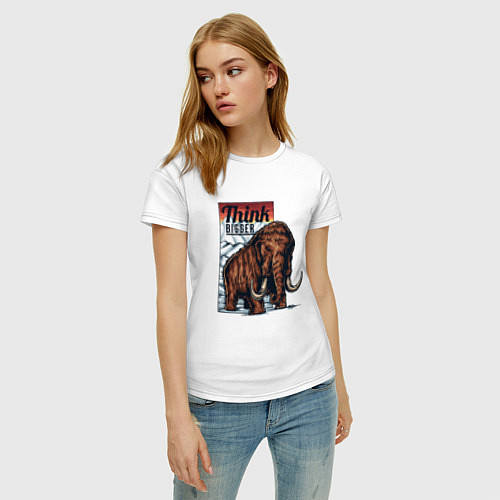 Женская футболка Think Bigger: mammoth / Белый – фото 3