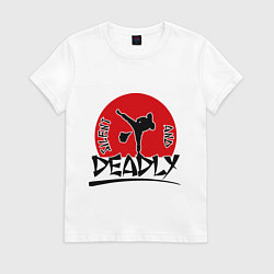 Футболка хлопковая женская Silent & Deadly, цвет: белый