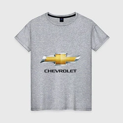 Футболка хлопковая женская Chevrolet логотип, цвет: меланж