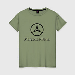 Футболка хлопковая женская Logo Mercedes-Benz, цвет: авокадо