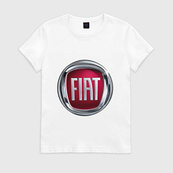 Футболка хлопковая женская FIAT logo, цвет: белый