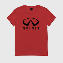 Футболка хлопковая женская Infiniti logo, цвет: красный
