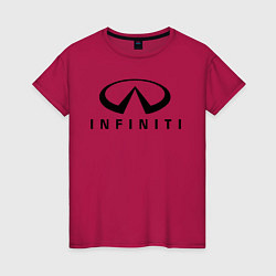 Футболка хлопковая женская Infiniti logo, цвет: маджента