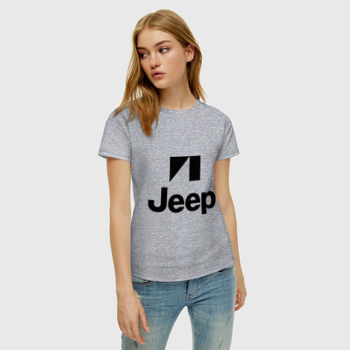 Женская футболка Jeep logo / Меланж – фото 3