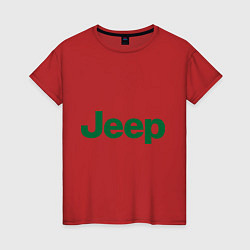 Футболка хлопковая женская Logo Jeep, цвет: красный