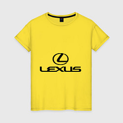 Футболка хлопковая женская Lexus logo, цвет: желтый