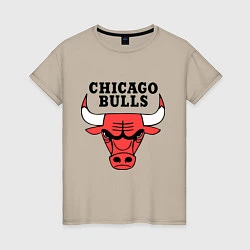 Футболка хлопковая женская Chicago Bulls, цвет: миндальный