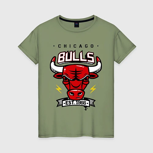 Женская футболка Chicago Bulls est. 1966 / Авокадо – фото 1