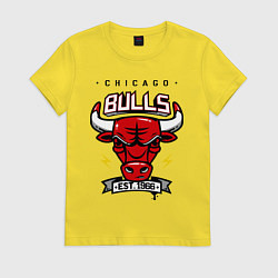 Футболка хлопковая женская Chicago Bulls est. 1966, цвет: желтый