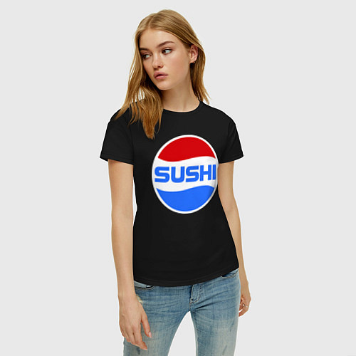 Женская футболка Sushi Pepsi / Черный – фото 3