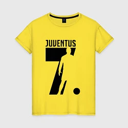 Футболка хлопковая женская Juventus: Ronaldo 7, цвет: желтый