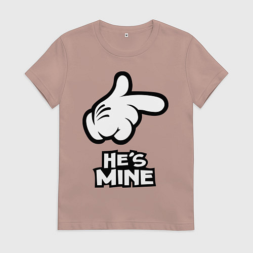 Женская футболка He's mine hand / Пыльно-розовый – фото 1