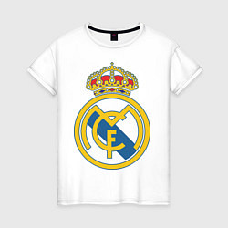 Футболка хлопковая женская Real Madrid FC, цвет: белый