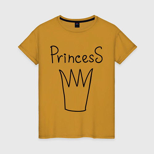 Женская футболка PrincesS picture / Горчичный – фото 1