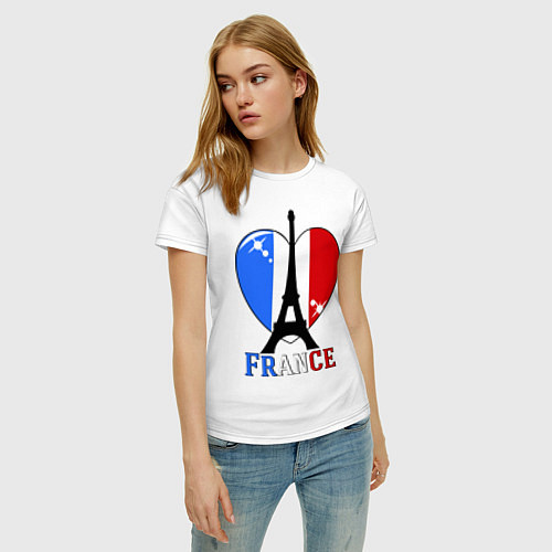 Женская футболка France Love / Белый – фото 3
