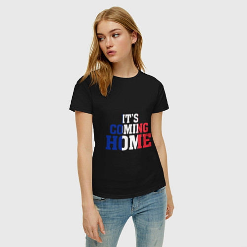Женская футболка France: I'ts coming home / Черный – фото 3