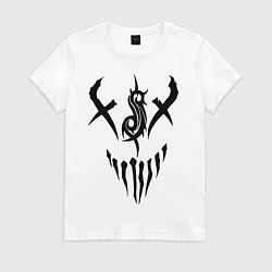 Футболка хлопковая женская Slipknot Demon, цвет: белый