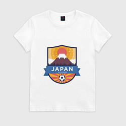 Футболка хлопковая женская Japan: Soccer badge, цвет: белый