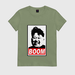 Футболка хлопковая женская BOOM: Kim Chen Eun, цвет: авокадо