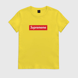 Футболка хлопковая женская Suprememe, цвет: желтый