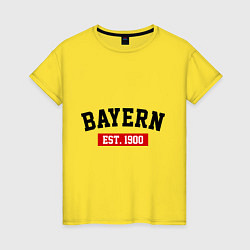 Футболка хлопковая женская FC Bayern Est. 1900, цвет: желтый