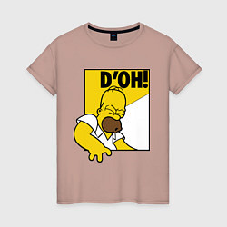 Футболка хлопковая женская Homer D'OH!, цвет: пыльно-розовый