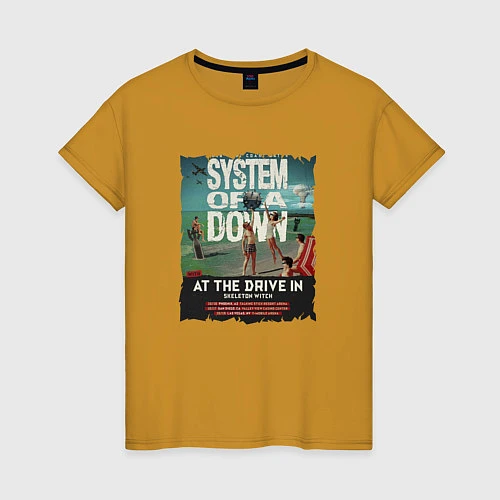Женская футболка System of a Down / Горчичный – фото 1
