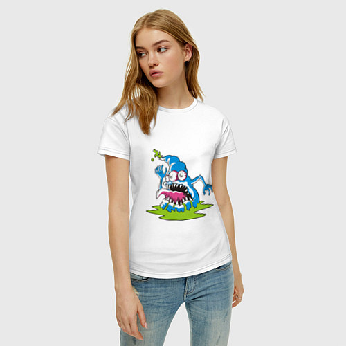 Женская футболка Монстр слизняк / Белый – фото 3