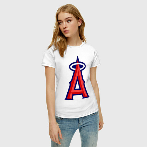 Женская футболка Los Angeles Angels of Anaheim logo / Белый – фото 3