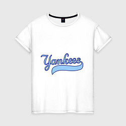 Футболка хлопковая женская Yankees, цвет: белый