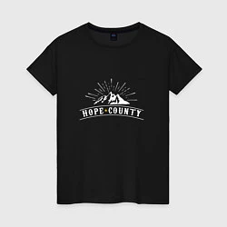 Футболка хлопковая женская Hope Count: Mountain, цвет: черный