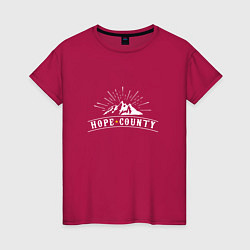 Футболка хлопковая женская Hope Count: Mountain, цвет: маджента
