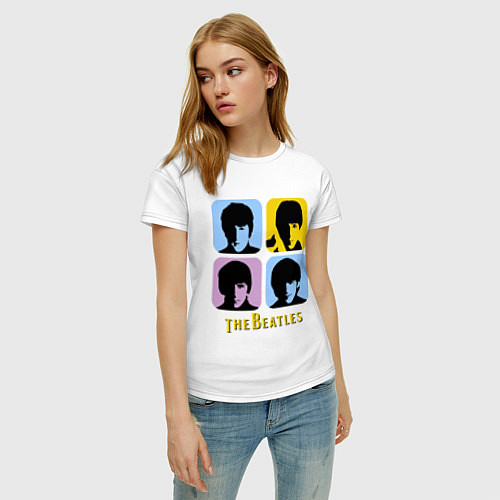 Женская футболка The Beatles: pop-art / Белый – фото 3