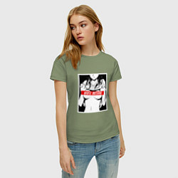 Футболка хлопковая женская Waifu Material, цвет: авокадо — фото 2