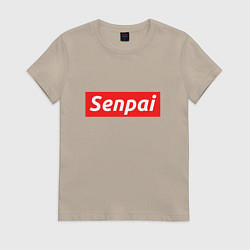 Футболка хлопковая женская Senpai Supreme, цвет: миндальный