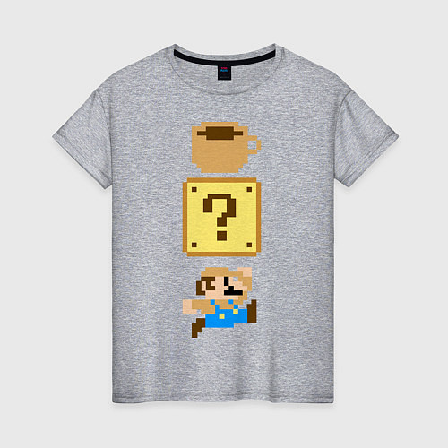 Женская футболка Любитель кофе Марио / Меланж – фото 1