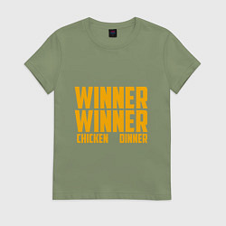 Футболка хлопковая женская PUBG: Chiken Dinner, цвет: авокадо