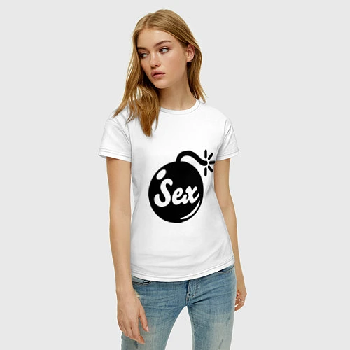 Женская футболка Sex Bomb / Белый – фото 3