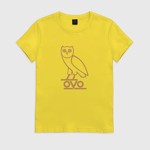 Женская футболка OVO Owl / Желтый – фото 1