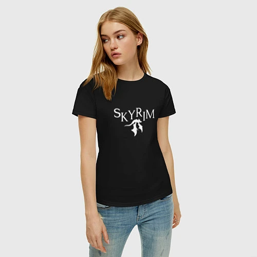 Женская футболка Skyrim / Черный – фото 3