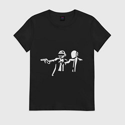 Футболка хлопковая женская Daft Punk, цвет: черный