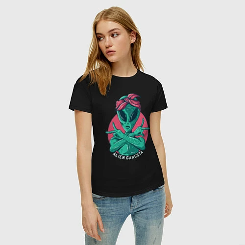 Женская футболка Alien Gangster / Черный – фото 3