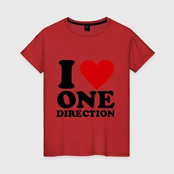 Футболка хлопковая женская I love one direction, цвет: красный